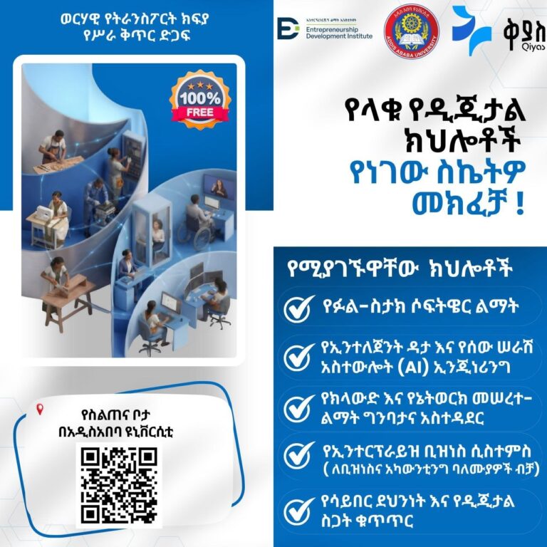 Addis Ababa University Fully Funded Digital Skills Training